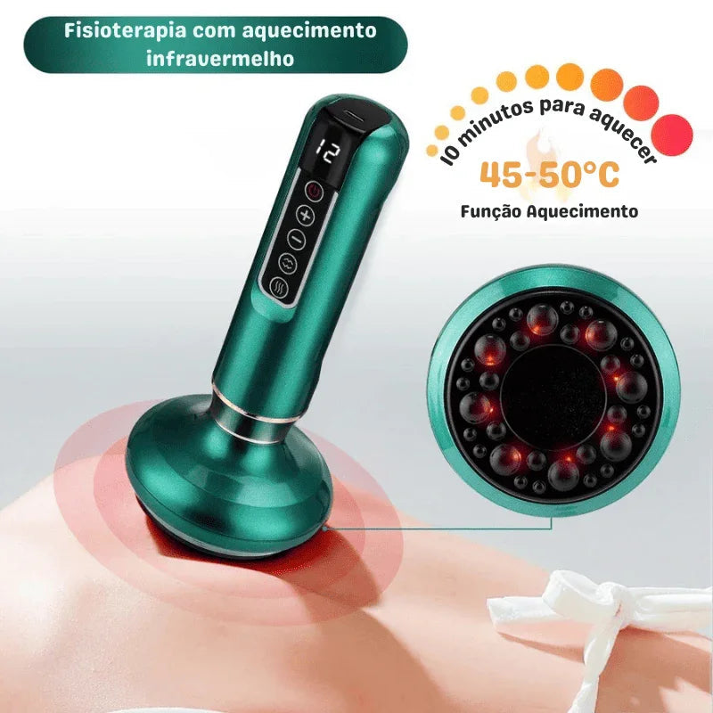 Massageador de Ventosa Elétrico com Infravermelho