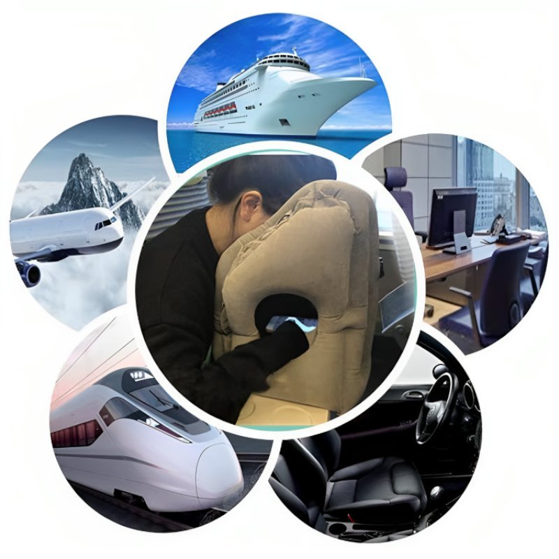 Travesseiro Inflável Ergonômico para Viagem