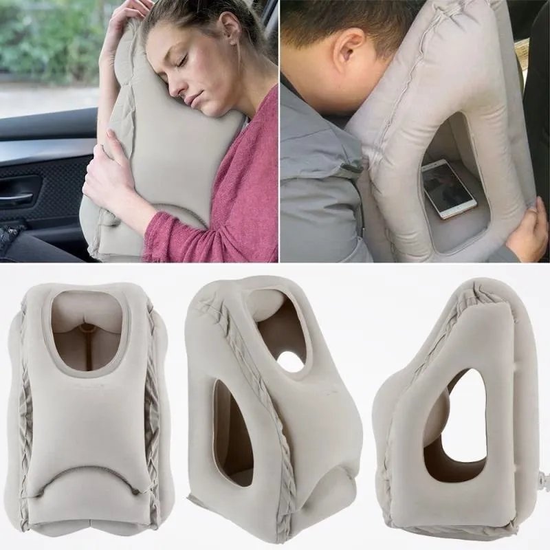 Travesseiro Inflável Ergonômico para Viagem