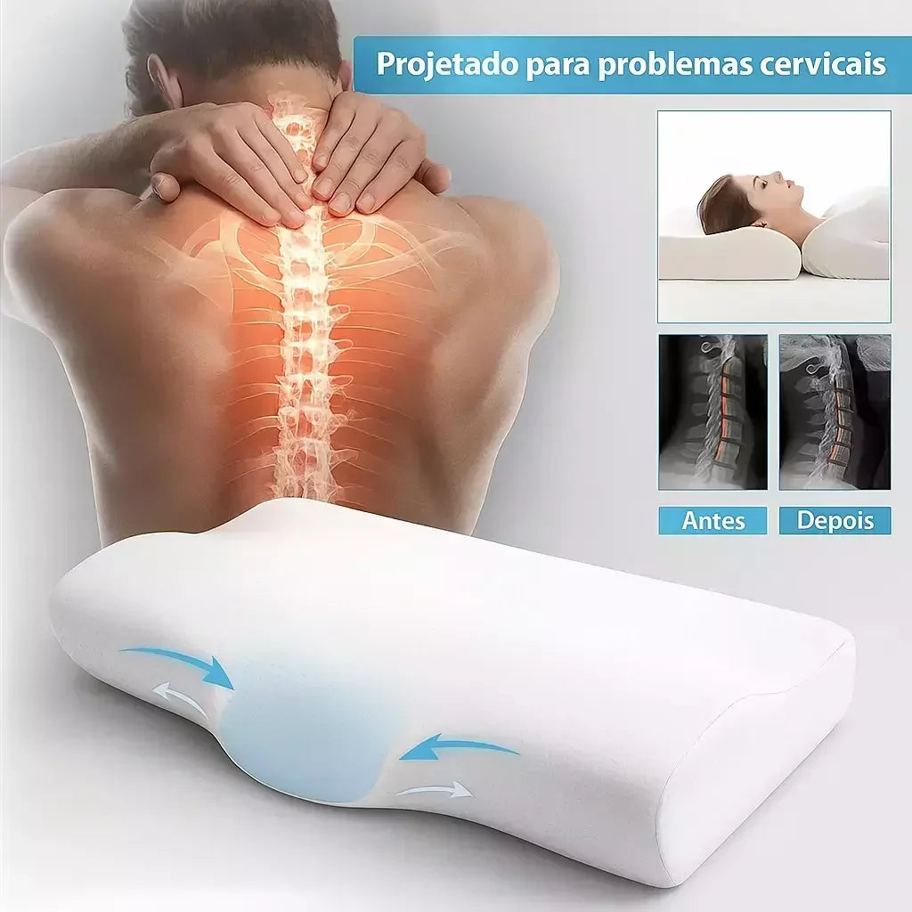 Travesseiro Ortopédico Cervical em Forma de Borboleta